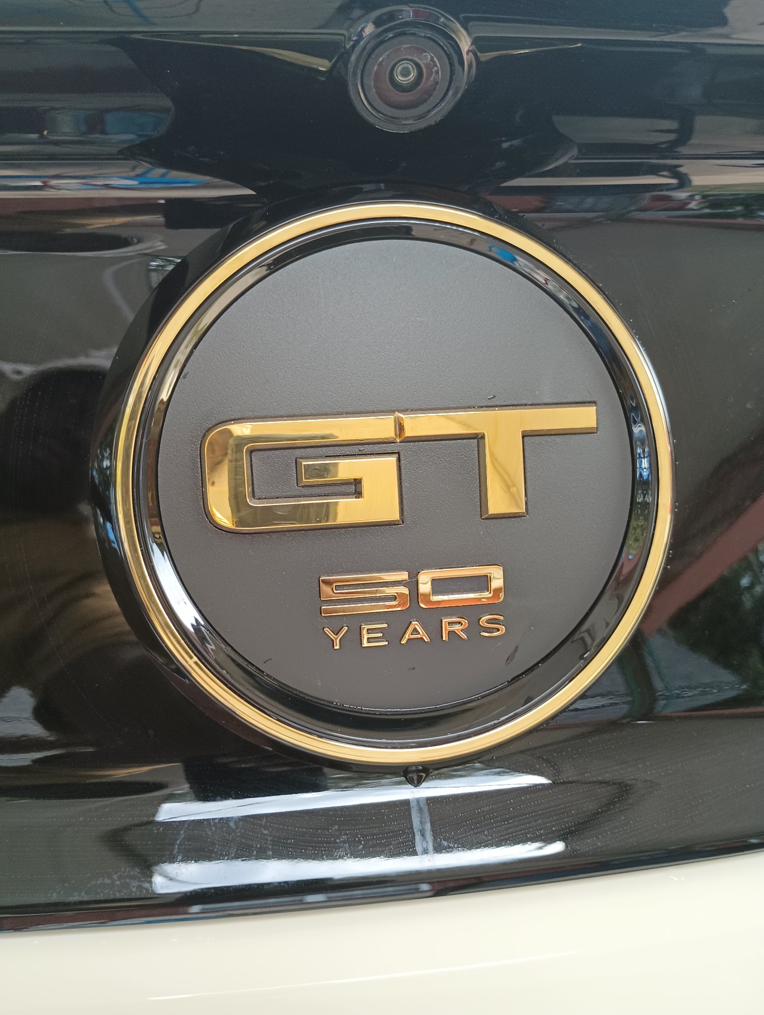 ChromeKarats gold plating work — Mustang GT 50 Years Gold Badge — Detail